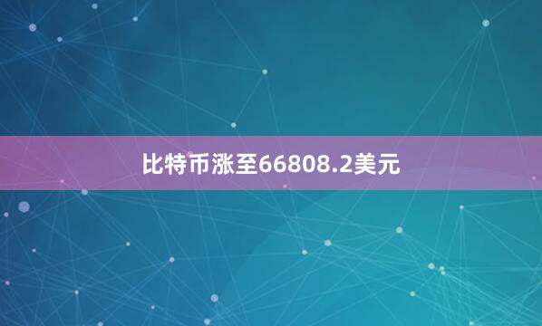 比特币涨至66808.2美元