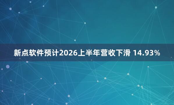 新点软件预计2026上半年营收下滑 14.93%