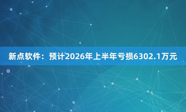 新点软件：预计2026年上半年亏损6302.1万元