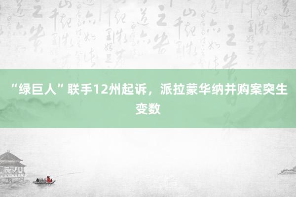 “绿巨人”联手12州起诉，派拉蒙华纳并购案突生变数