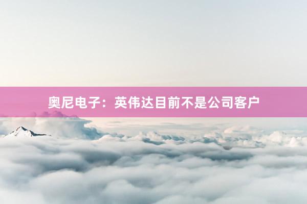 奥尼电子：英伟达目前不是公司客户
