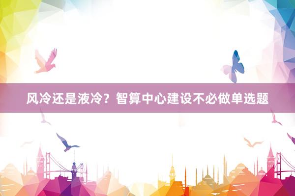 风冷还是液冷？智算中心建设不必做单选题