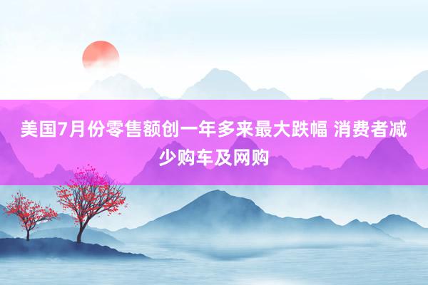 美国7月份零售额创一年多来最大跌幅 消费者减少购车及网购