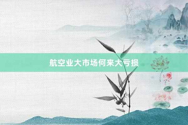 航空业大市场何来大亏损
