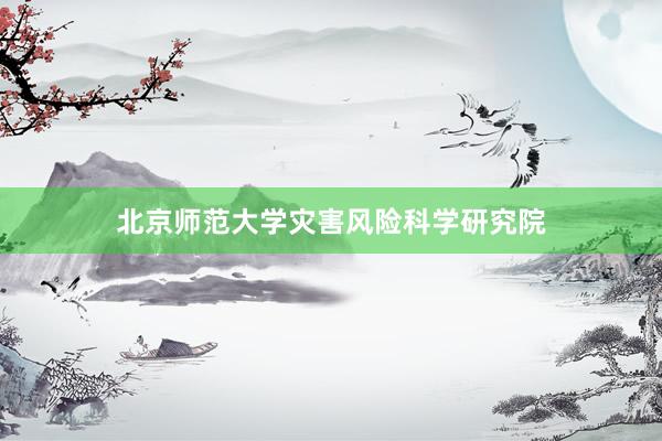 北京师范大学灾害风险科学研究院