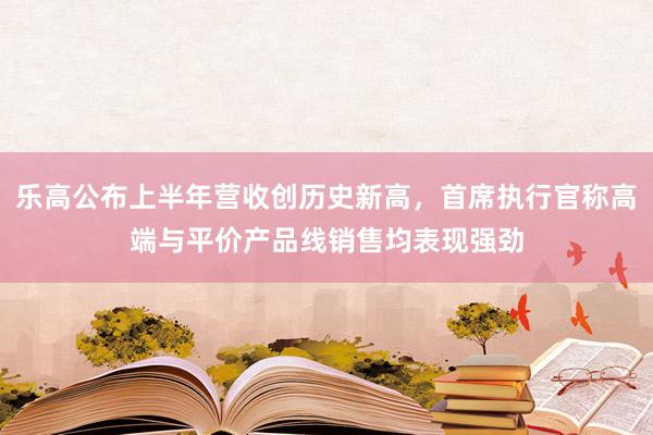 乐高公布上半年营收创历史新高，首席执行官称高端与平价产品线销售均表现强劲