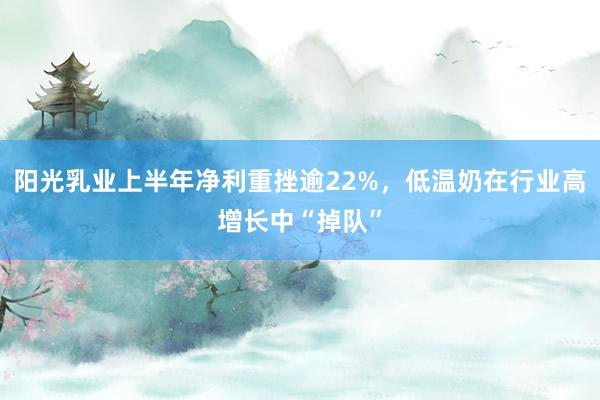阳光乳业上半年净利重挫逾22%，低温奶在行业高增长中“掉队”
