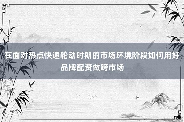 在面对热点快速轮动时期的市场环境阶段如何用好品牌配资做跨市场