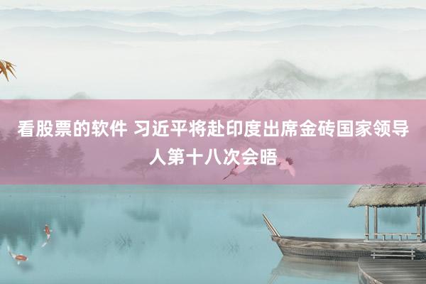 看股票的软件 习近平将赴印度出席金砖国家领导人第十八次会晤