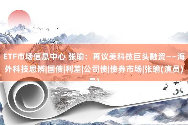 ETF市场信息中心 张瑜：再议美科技巨头融资——海外科技思辨|国债|利差|公司债|债券市场|张瑜(演员)