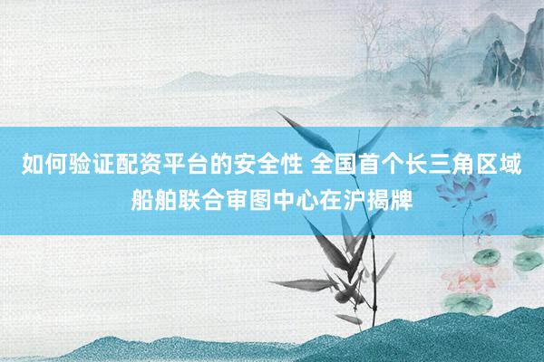 如何验证配资平台的安全性 全国首个长三角区域船舶联合审图中心在沪揭牌
